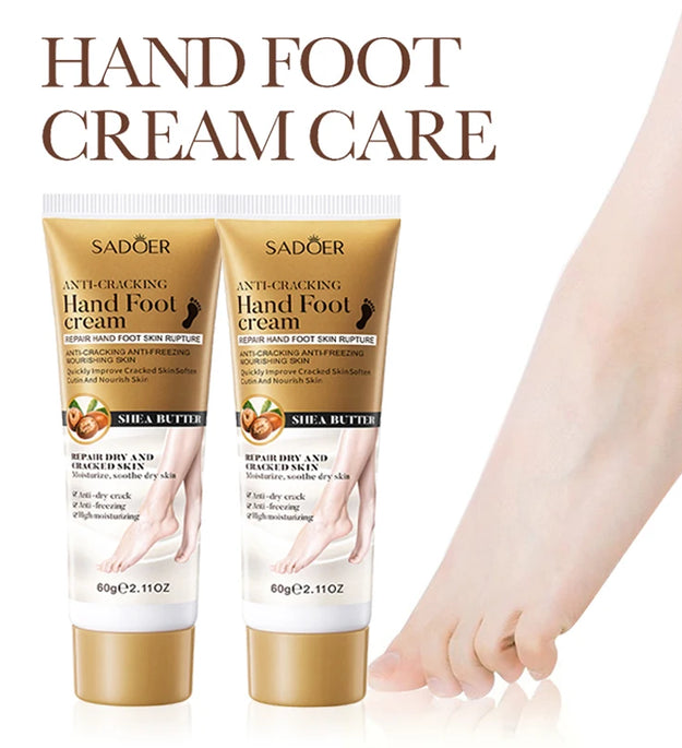 SADOER Shea Butter Foot Cream Moisturizing Anti Wrinkles Anti-Drying Heel Repair Removal Dead Skin Hands and Feet Skin Care