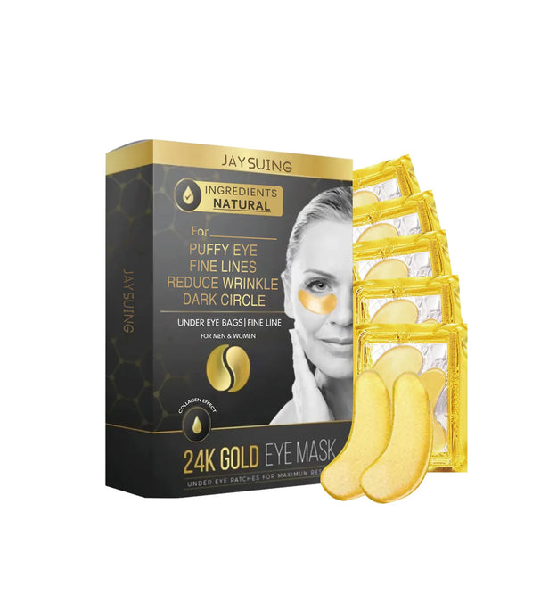 24k Gold Collagen Eye Mask Anti Wrinkle Fade Fine Line Remove Eye Bag Puffiness Dark Circles Fat Granules Moisturizing Skin Care