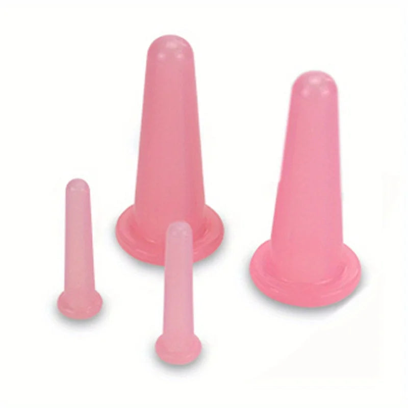 2Pcs/set Natural Silicone Cupping Massage Cup for Body Fac Neck Eye Massage Vacuum Tank Body Facial Care Anti-aging Beauty Tool