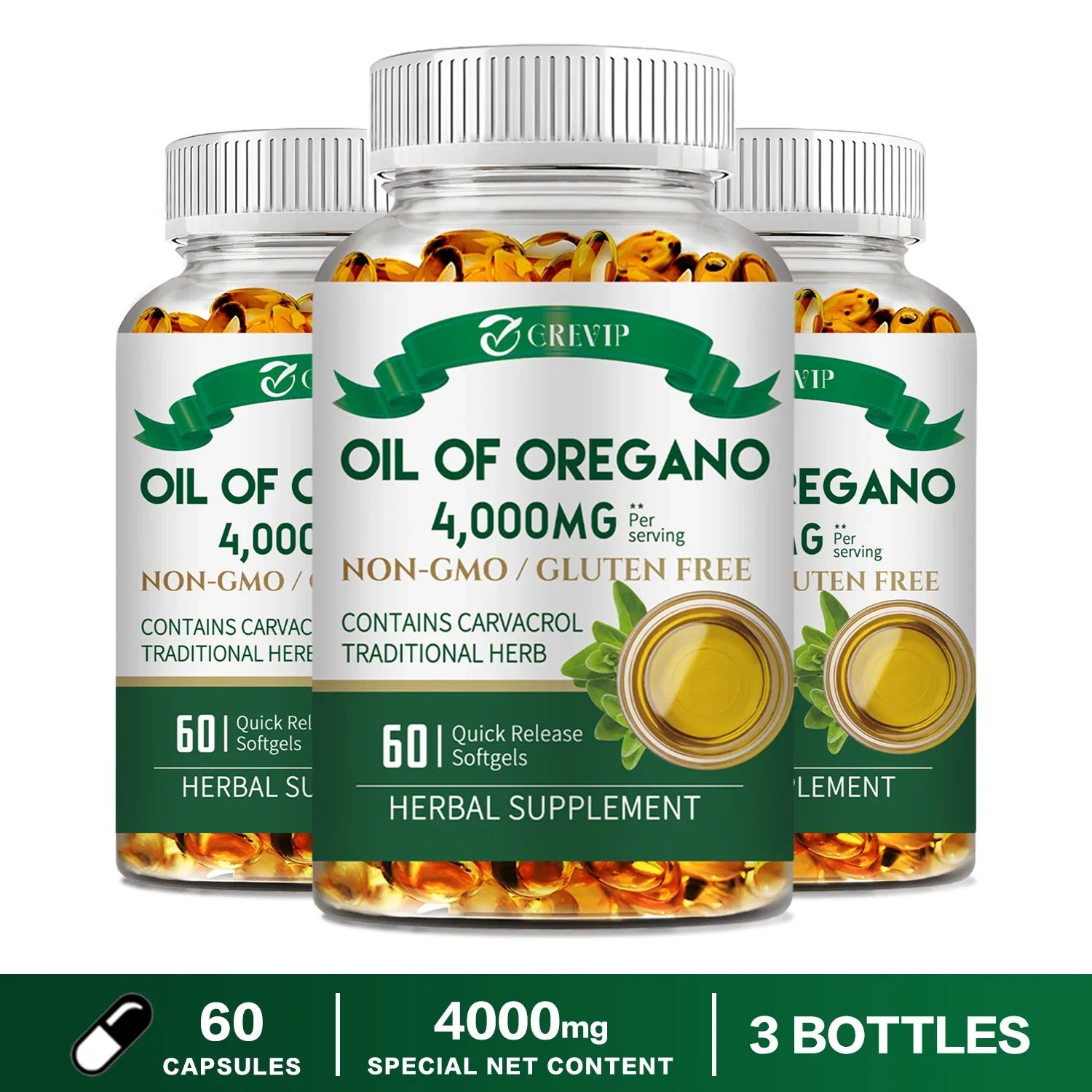 Oil of Oregano 4000mg - Relieves Bloating and Flatulence, Boosts Immunity - BlissFully