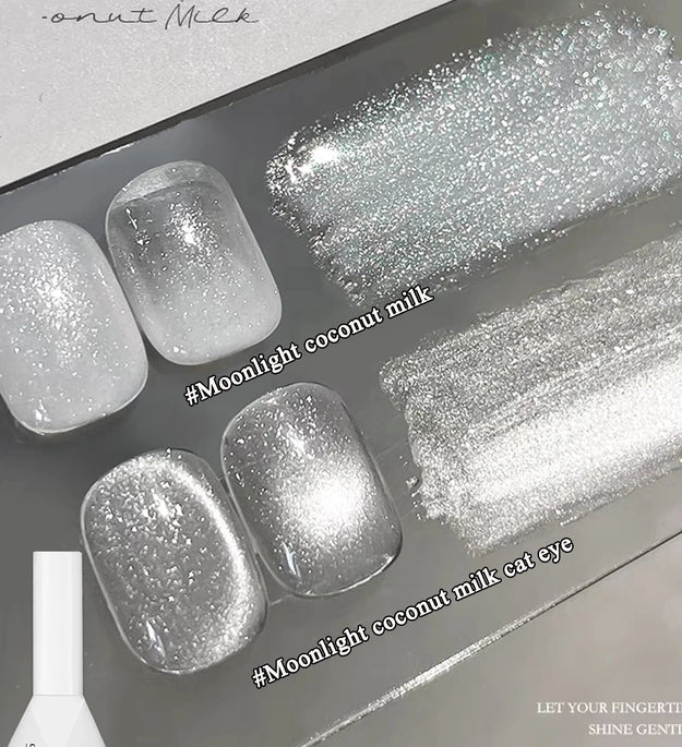 1-21pcs WS Japanese style Sparkling White Gel Nail Polish Fine Sparkling Pink Glitter Cat Eye Nail Gel Nail Art Home DIY