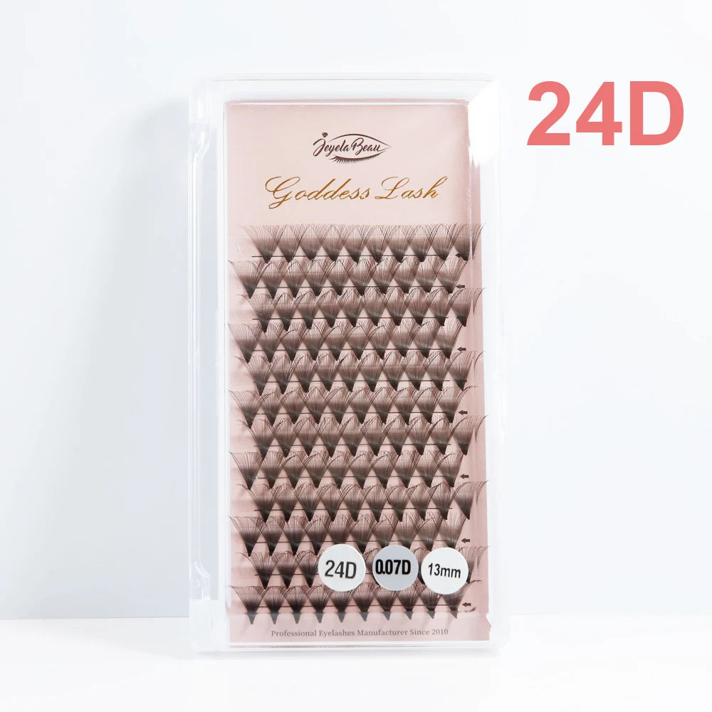 Goddess 12D/14D/16D/20D Premade Fan Eyelash Extensions Natural Soft Russian Volume Lashes Faux Mink Individual Lash Extensions