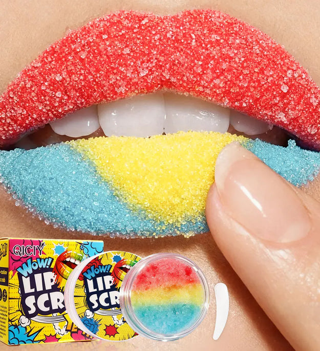 Qiciy Lip Scrub Natural Ingredients Sweet Lip Care Moisturizing Hydrating Gently Exfoliates Anti-Cracking Improves Lip Lines Lip Makeup Base