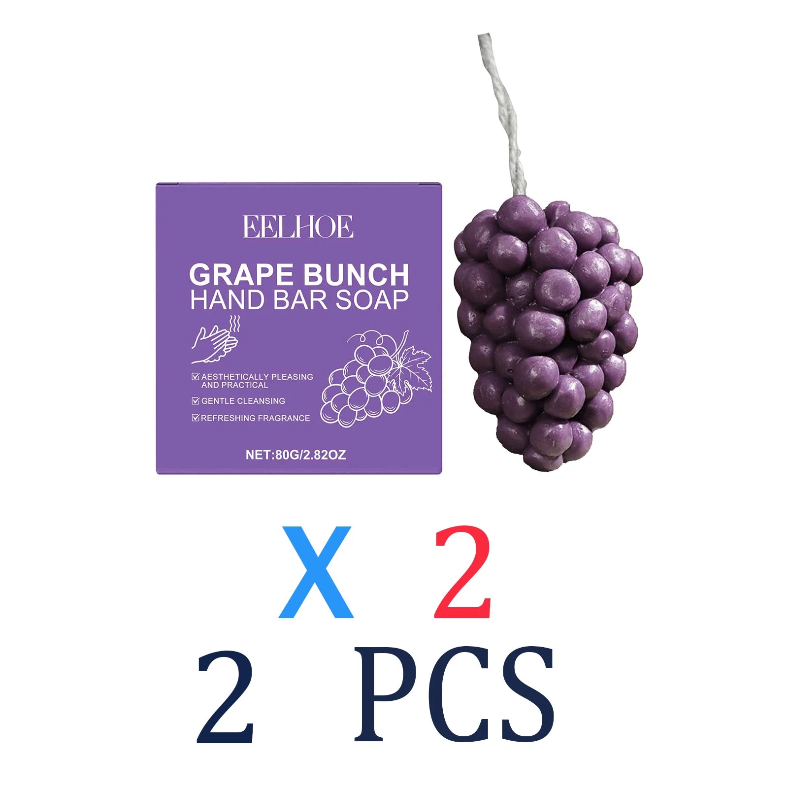 Grape Bunch Shaped Soap Bar Natural & Mild Cleansing Bar for Face and Body Gentle for Sensitive Skin Moisturizing Handmade