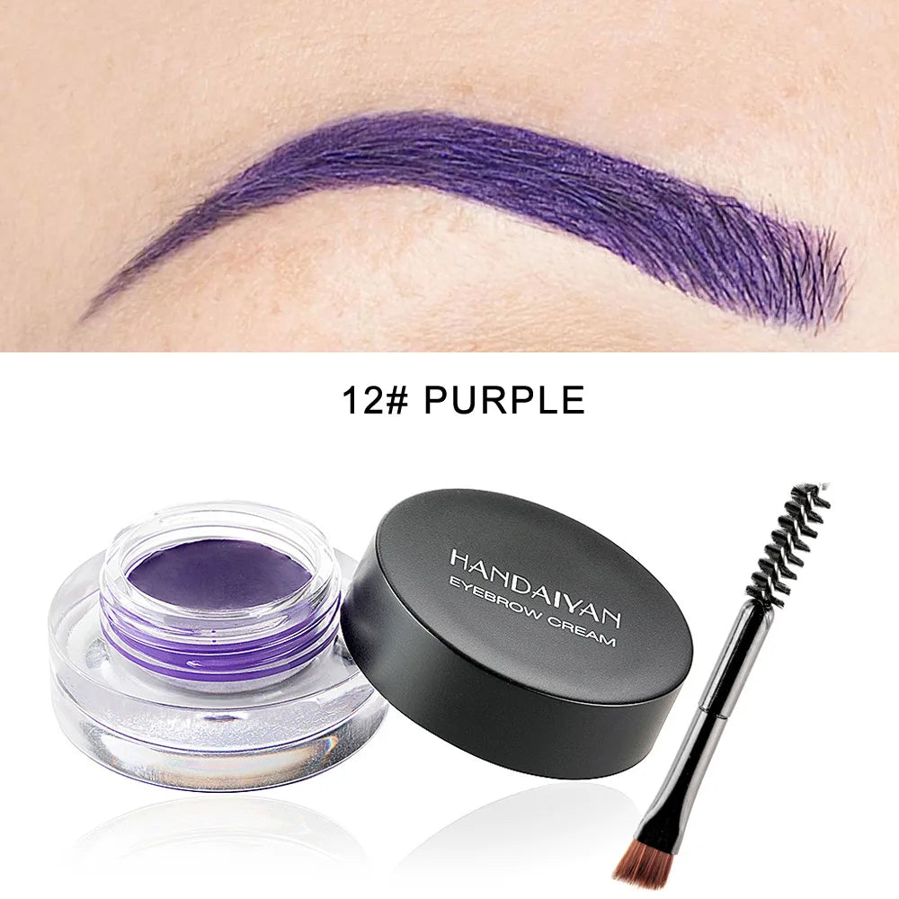 HANDAIYAN 12 Color Waterproof Eyebrow Cream Professional Eyeliner Eyebrow Gel High Brow Tint Black Eye Brow Makeup Tools