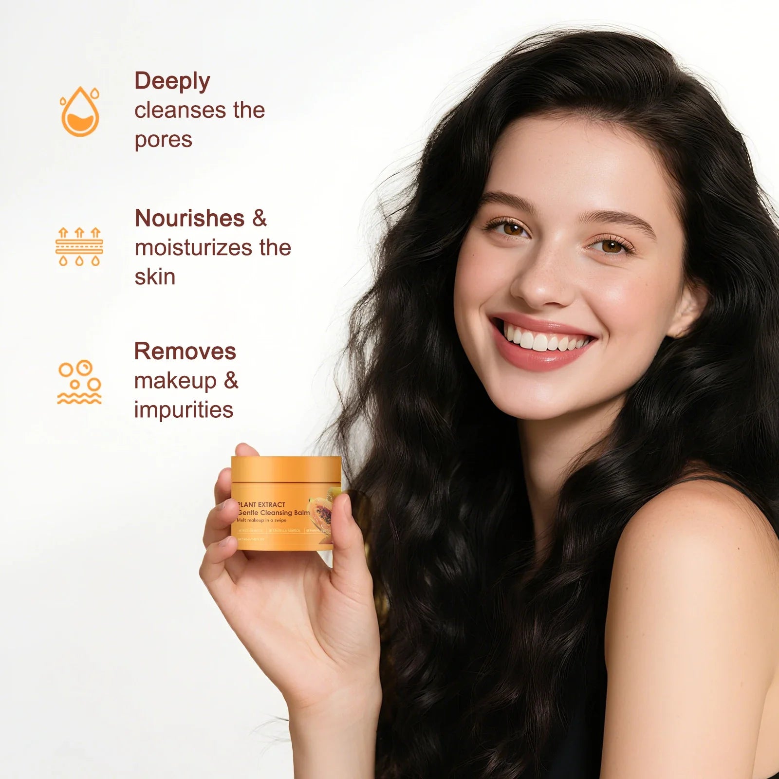 Papaya Makeup Remover Cream with Papaya Enzyme for Gentle Makeup Removal and Deep Cleansing of Pore Dust