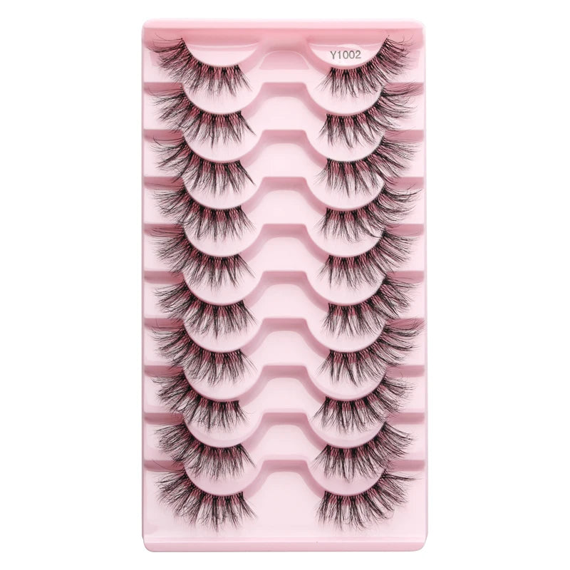 3/10 pairs Natural Lashes Mink Fluffy False Eyelashes Make up Tools Wispy Half Eyelashes 3D Cat Eye Eyelash Extensions Faux Cils