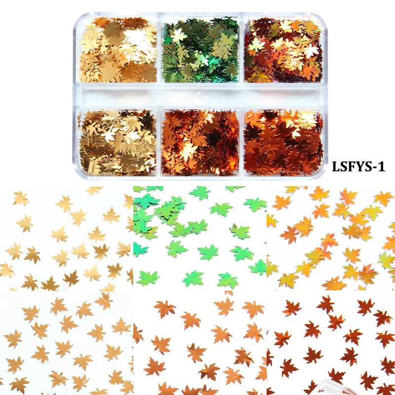 6Grids Holographic Square Nail Art Glitter Sequins Laser Ball Decoration Flakes Manicure Nails Supplies Professional Accessories