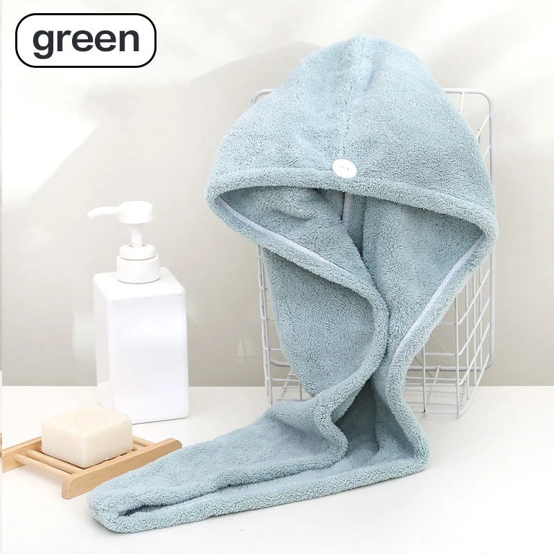 Hair Towel Wrap Fast Dry Hair Towel Super Absorbent Microfiber Coral Velvet Hair Drying Towel Quick Dry Hair Turban - BlissFully