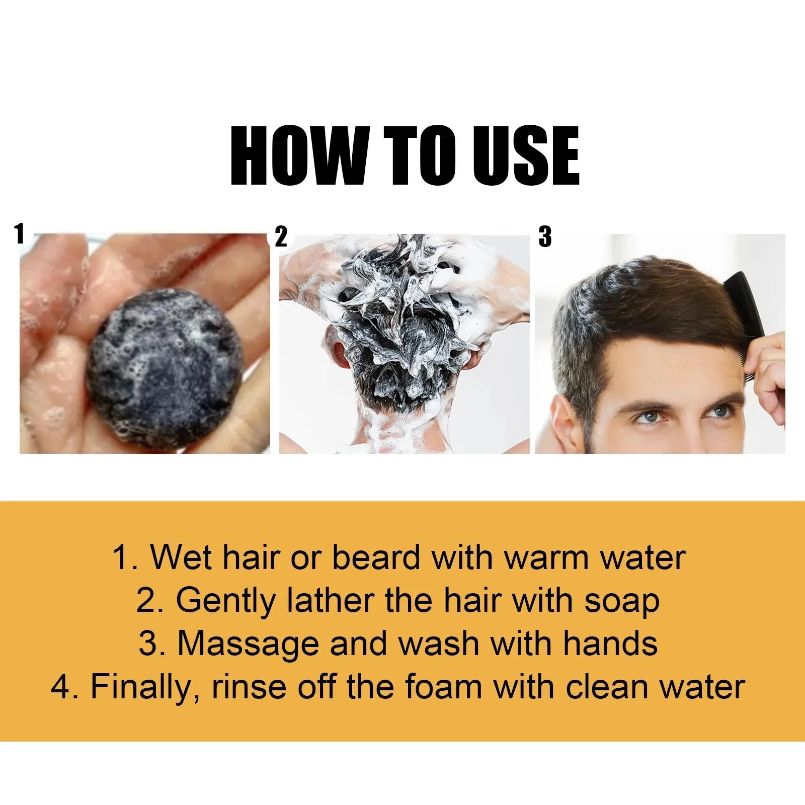 Hair Shampoo Soap Polygonum Multiflorum Black Soap White Hair Repair Soap Hair Care Set Nourishing Anti Dandruff Hair Dye Soap - BlissFully