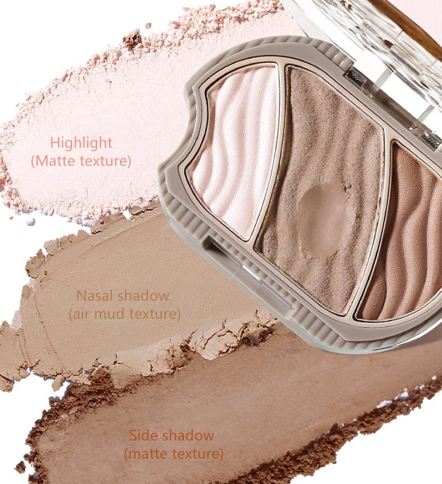 Matte Highlighter Contouring Palette Bronzer Makeup Grey Brown Shading Eye Nose Contour Natural Brighten Face Highlighter Powder