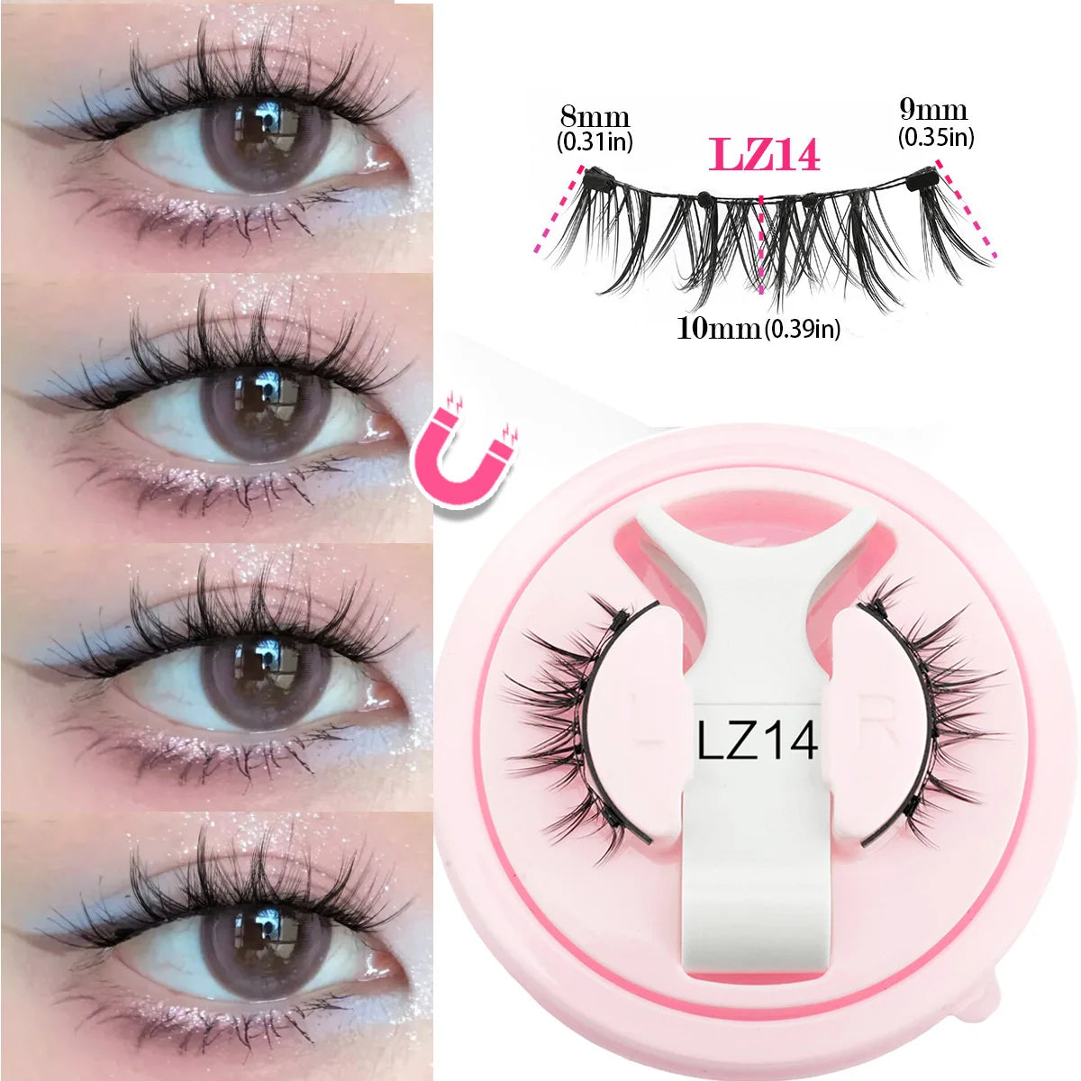 Wholesale 5/1 Pair Magnetic Eyelashes With Tweezer Set Reusable Magnetic Lash Extension Natural Curler False Eyelashes Makeup