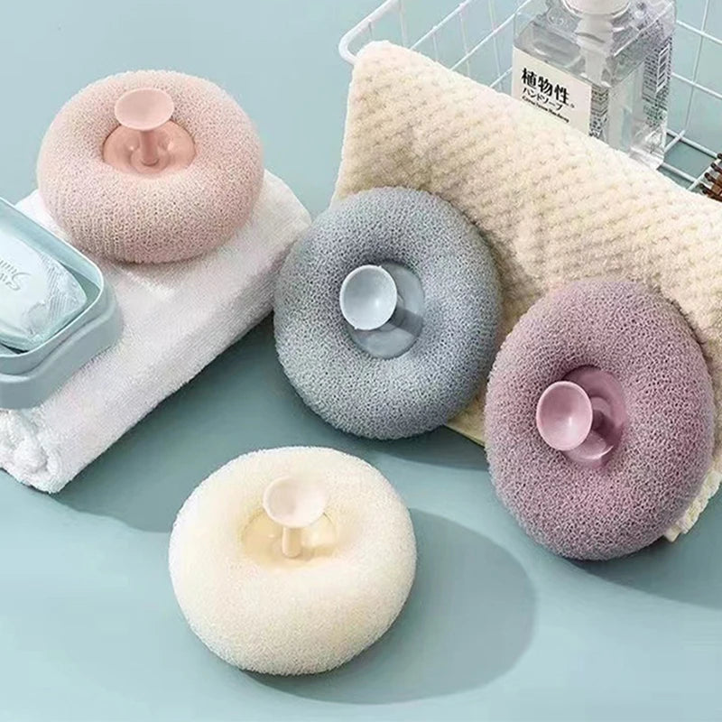 Exfoliating Bath Loofah Sponge with Suction Cup, Deep Cleansing Body Scrubber for Shower, Reusable Back Strap for Men & Women