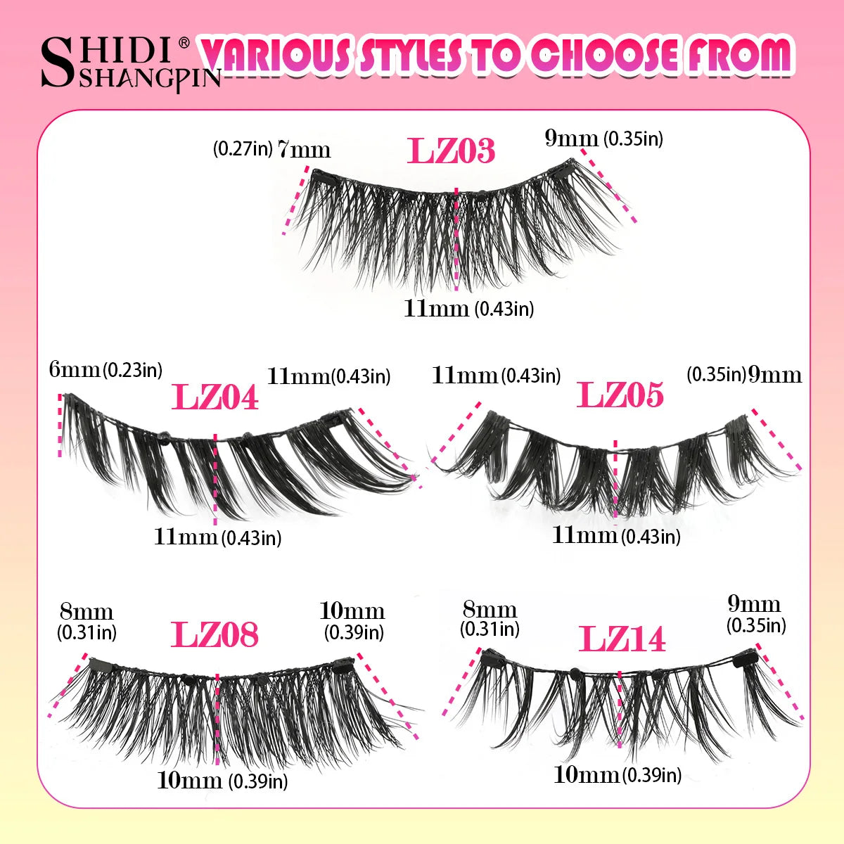 3D Fluffy Mink Magnetic Lashes Kit - 1 Pair Winged Anime Natural False Eyelash Extension No Glue Needed Magnet Band Makeup Tool