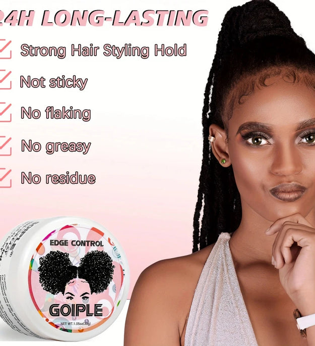 GOIPLE 30G Edge Control for 4C Curls Hair Styling Cream Tames Broken and Fix Bang Pomade Mini Small Hair Gel - BlissFully