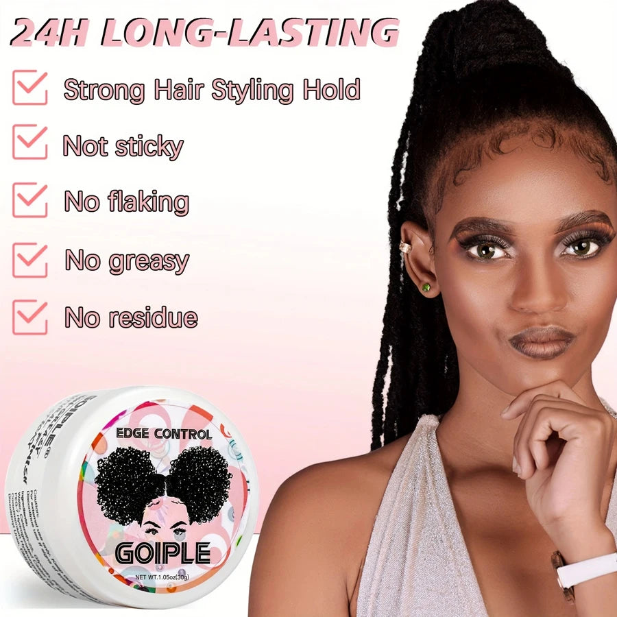 GOIPLE 30G Edge Control for 4C Curls Hair Styling Cream Tames Broken and Fix Bang Pomade Mini Small Hair Gel - BlissFully