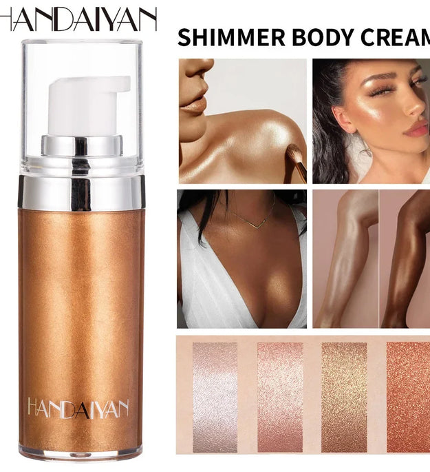 Liquid Highlighter Makeup Smooth Shine Shimmer Glitter Body Highlighter Liquid Cream Foundation Long Lasting Body Cosmetics