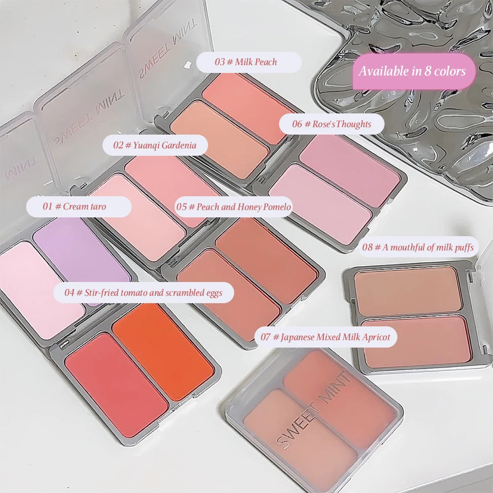 SWEETMINT Two-color Blush Matte Brightening Low Saturation Shrinking And Expanding Natural Two-in-one Blush