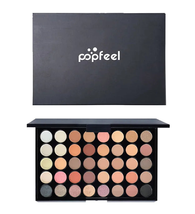 POPFEEL 40 Colors Eyeshadow Palette Long Lasting Easy Makeup Brown Eyeshadow Palette, Pink Eyeshadow Palette