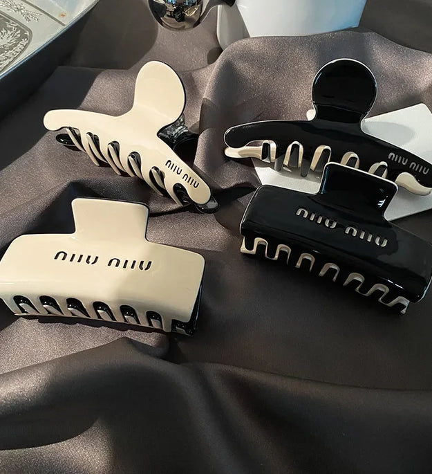 Hot Selling Lazy Acetic Acid Grab Clip Commuter Fashion High-grade Double-sided Hair Clip Back Hair Clip Shark Clip Women