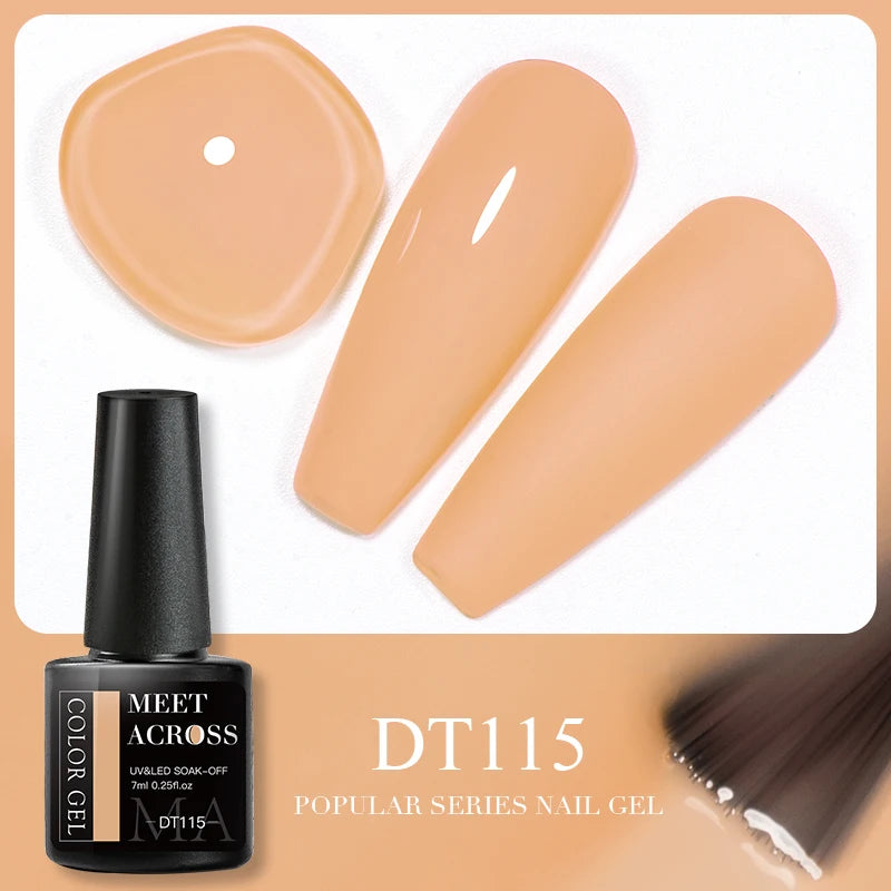 MEET ACROSS 5ml Pink Dried Flower Gel Nail Polish Natural Flower Fairy Nail Art Gel Soak Off UV LED Painting Varnishes For Nails