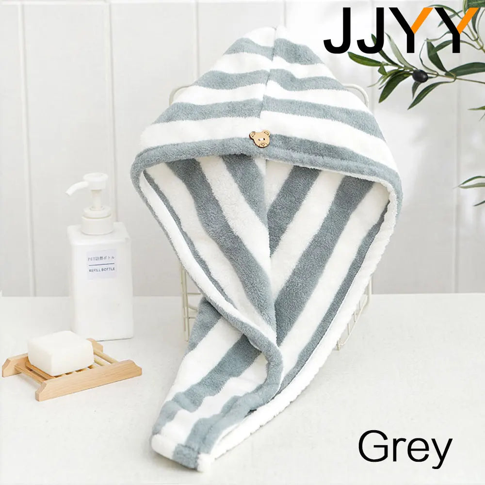 Hair Towel Wrap Fast Dry Hair Towel Super Absorbent Microfiber Coral Velvet Hair Drying Towel Quick Dry Hair Turban - BlissFully
