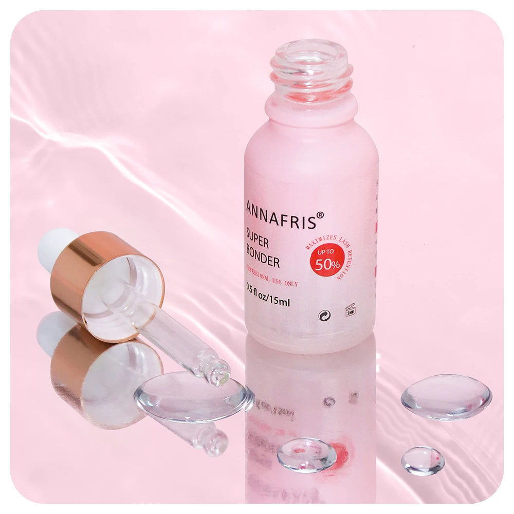 ANNAFRIS 10ml/15ml Super Bonder For Lash Extension Grafting Eyelash Glue Adhesive Hardener Waterproof Quick Drying Long Last