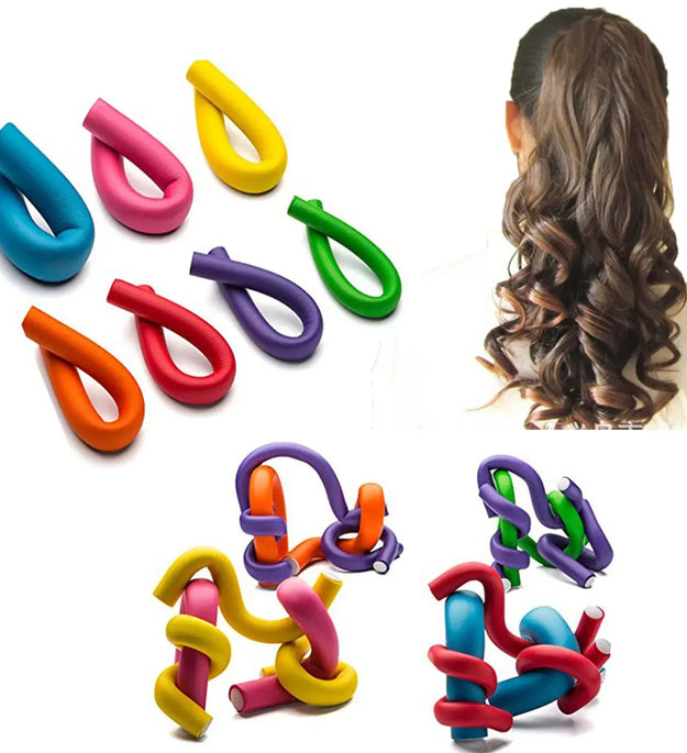 10pcs Flexible Hair Curling Rod Hair Curler Makers Soft Foam Bendy Twist Curls Flexi Rollers Styling Tools Hair Roller No Heat