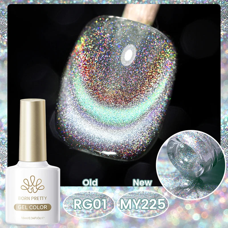 BORN PRETTY 10ml Cat Magnetic Gel Sparkling Ultra Gold Glitter Soak Off UV LED Gel Nail Art Varnish Manicure Valentine's Day