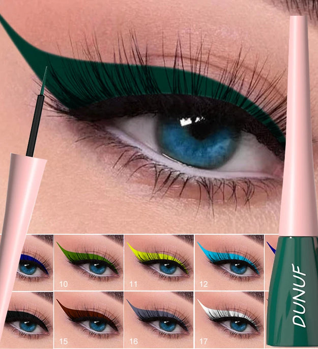 Matte Dark Green Liquid Eyeliner Pencil Waterproof Makeup Colorful Liquid Eye Liner Ultra-thin Long-Lasting Quick-Dry Eye Liner