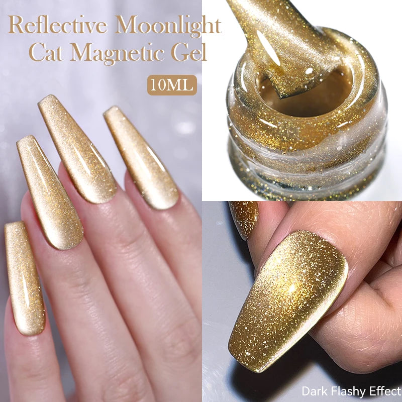 BORN PRETTY 10ml Dark Red Cat Magnetic Gel Nail Polish for Winter Nails DIY Jelly Glass Silver-Light Varnis Semi Permanent