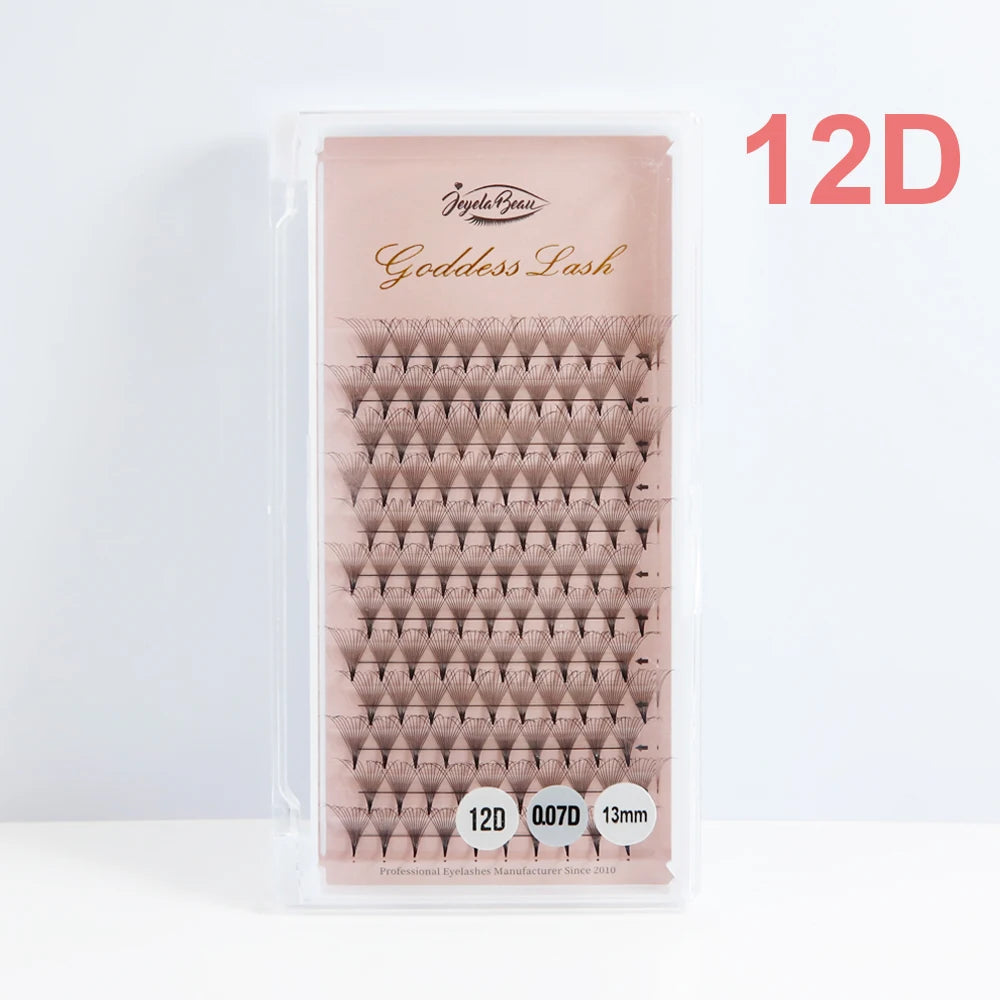 Goddess 12D/14D/16D/20D Premade Fan Eyelash Extensions Natural Soft Russian Volume Lashes Faux Mink Individual Lash Extensions