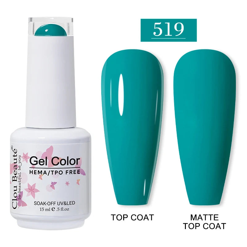 Clou Beaute 15ml HEMA TPO FREE Gel Nail Polish Vernis Semi Permanent UV Nail Art Varnish Lakiery Hybrydowe Manicure Gel Polish