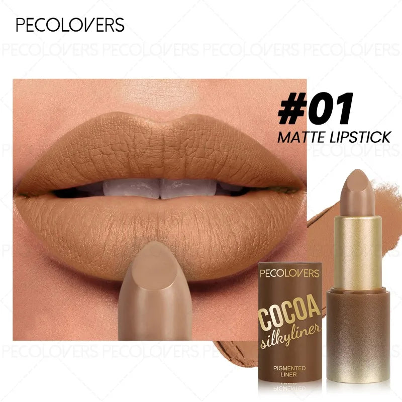 1pcs Multi-color Lipstick, Brown Lip Gloss, Waterproof and Long-lasting, Full and Charming Lips, Lip Cosmetics