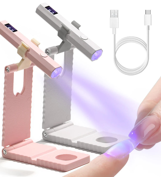 LULAA Cordless Nail Lamp with Stand Handheld UV Light with LCD Display for Gel Nails Rechargeable USB Nail Dryer for Fast Curing