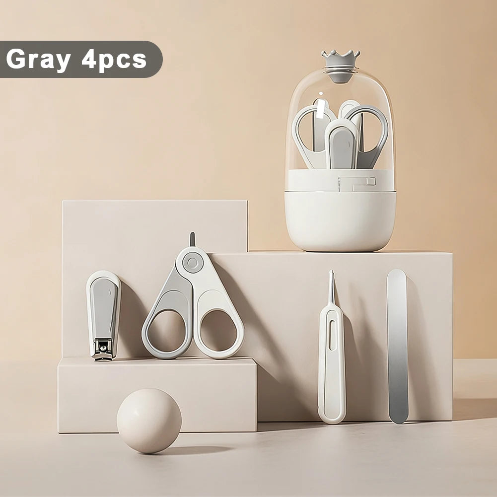 Children Manicure Kit Baby Nail Scissor Baby Nail Care Tool Set Kid Safe Portable Nail Clipper Trimmer File Tweezer with Box