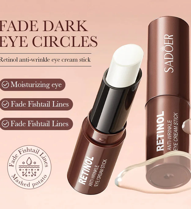 SADOER Retinol Eye Cream Stick Anti Dark Circles Under the Eyes Moisturizing Firming Eyes Cream Eye Skin Care Products