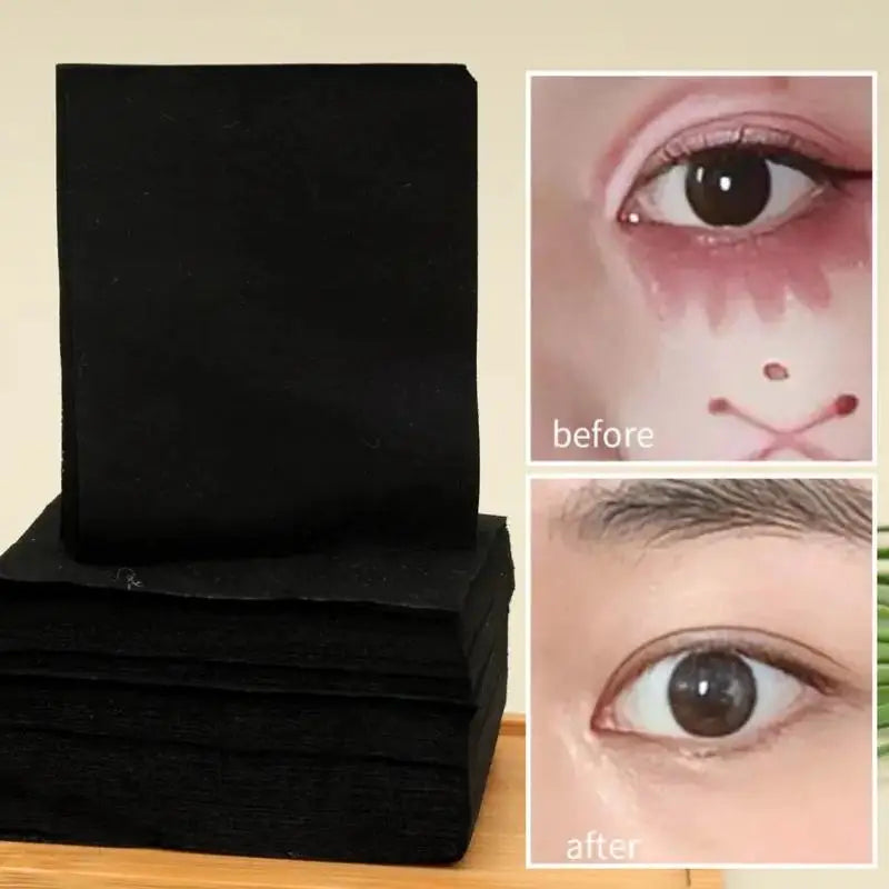 200Pcs Bamboo Charcoal Wet Compress Cotton Pads Disposable Black Makeup Remover Pads Facial Skin Wipe Cleaning Cotton Pads