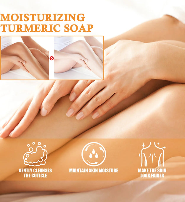 Whitening Turmeric Soap Remove Melasma Dark Spot Deep Cleaning Fade Pigmentation Bleach Lightening Melanin Brightening Body Soap