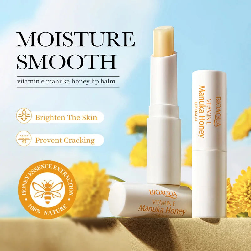 BIOAOUA Vitamin E Honey Lip Balm Moisturizing Anti Cracking Nourishing Nourishing Lipstick Lips Skin Care Products
