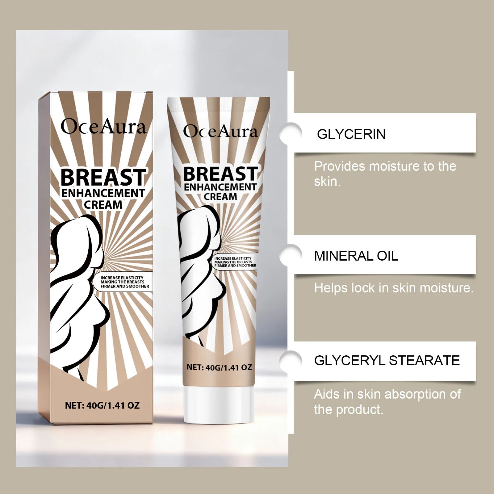Breast Moisturizing Cream Body Moisturizer Lift Firm Breast Massage Chest Rapidly Smooth Skin Care Product Hydrating Gentle 40g