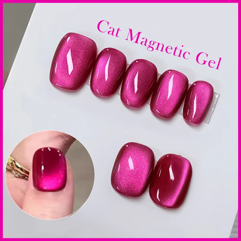 BORN PRETTY 10ml Dark Red Cat Magnetic Gel Nail Polish for Winter Nails DIY Jelly Glass Silver-Light Varnis Semi Permanent