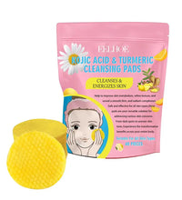 40/50pcs Turmeric Kojic Acid Cleansing Pads Exfoliating Pads Facial Sponges For Cleansing Exfoliating Daily Cleansing Skin Care - BlissFully
