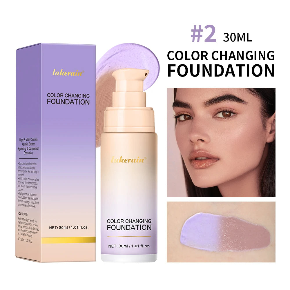 Color Changing Foundation 4 In 1 Moisturizer Longwearing Waterproof Concealer Even Skin Toning Sunscreen Spf 30 Whitening Makeup