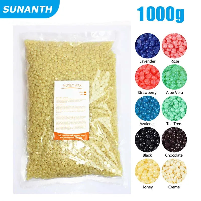 1000g 500g Waxing Wax Beans For Hair Removal Full Body Hot Film Hard Depilatory Wax Beads For Wax Heater Machine Hard Wax Beans