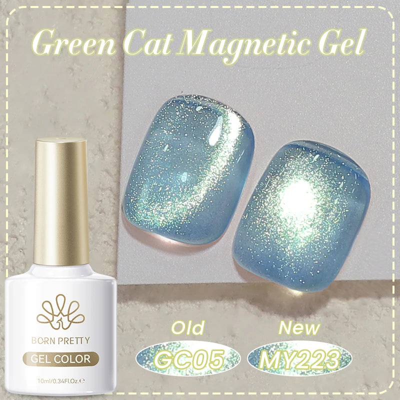 BORN PRETTY 10ml Cat Magnetic Gel Sparkling Ultra Gold Glitter Soak Off UV LED Gel Nail Art Varnish Manicure Valentine's Day