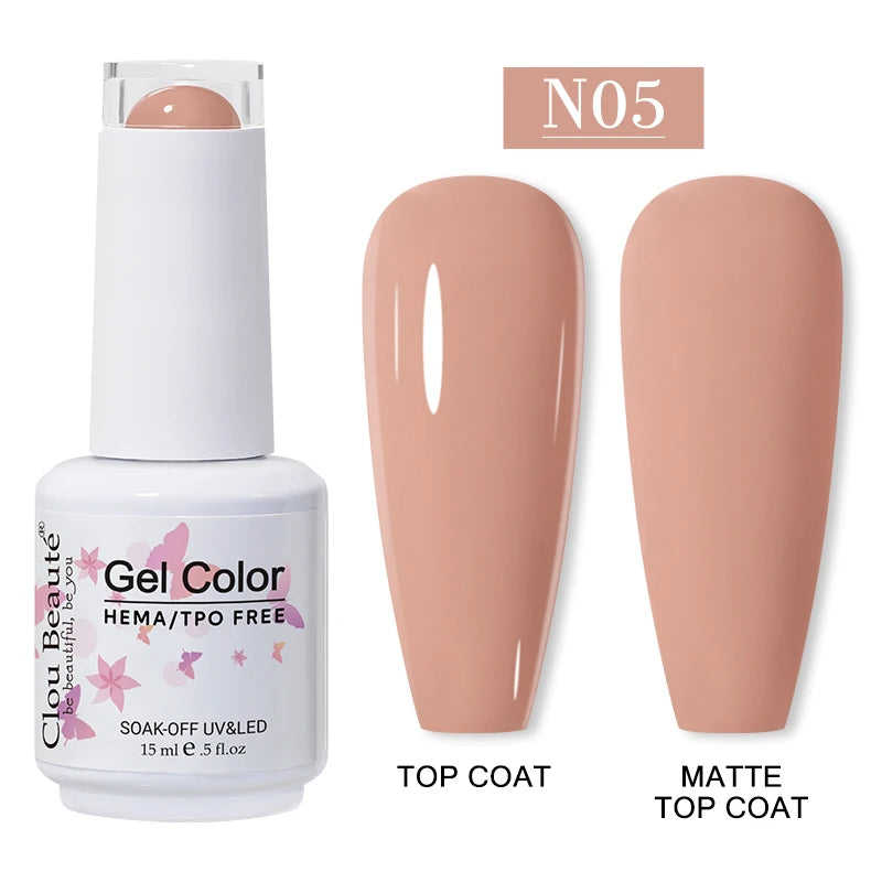 Clou Beaute 15ml HEMA TPO FREE Gel Nail Polish Vernis Semi Permanent UV Nail Art Varnish Lakiery Hybrydowe Manicure Gel Polish