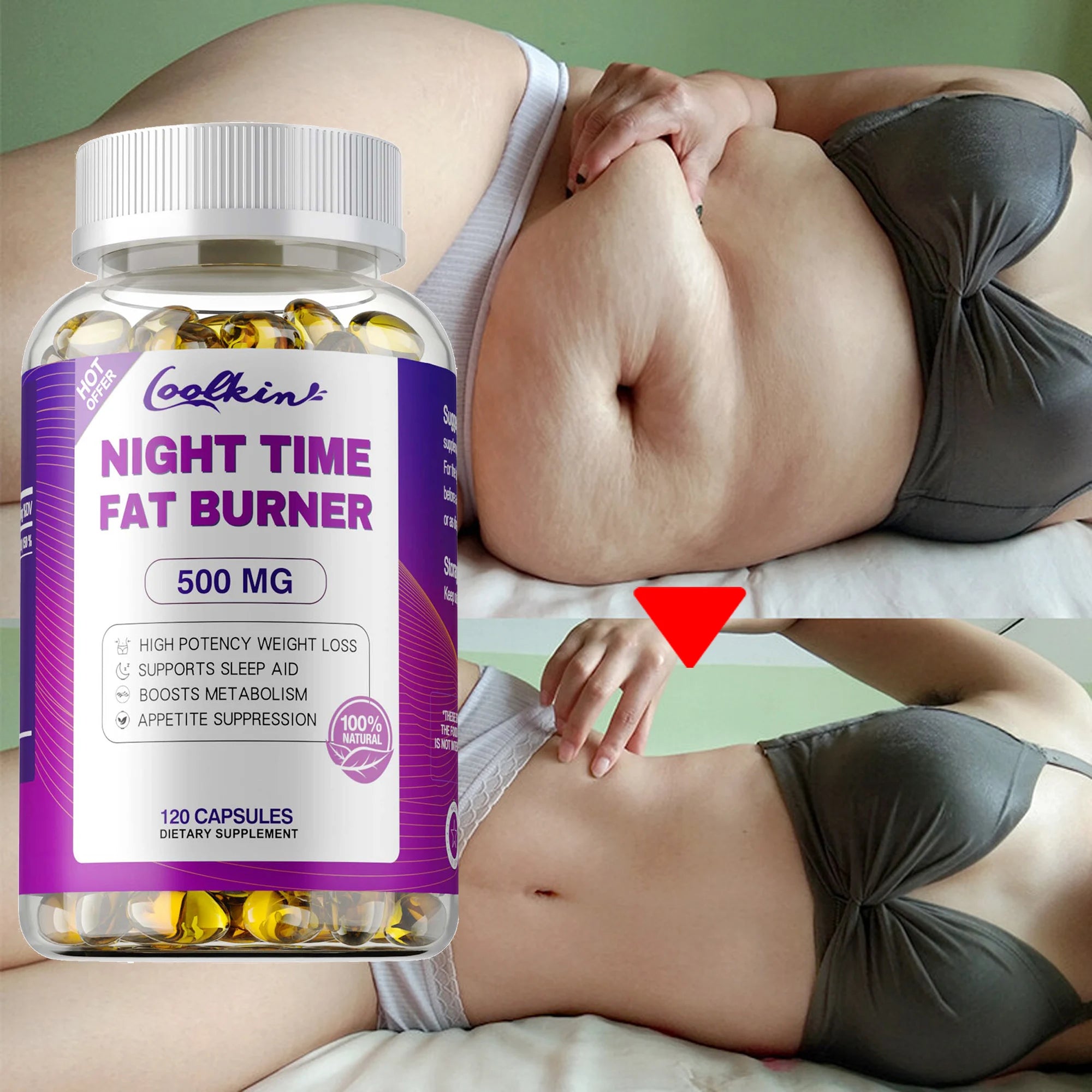 Nighttime Metabolism Capsules - Weight Management,Promote Fat Burning, Accelerate Metabolism - 120 Capsules