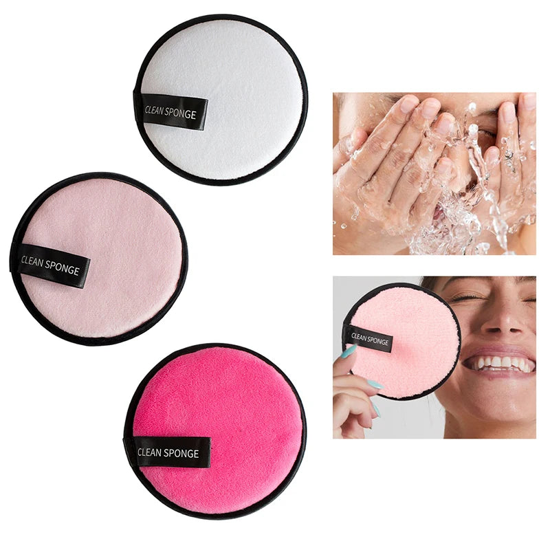 1Pcs Makeup Remover Wipes Reusable Discs Cotton Pads Microfiber Make Up Face Towel Cloth Washable Sponge Skin Care Cleaning Puff