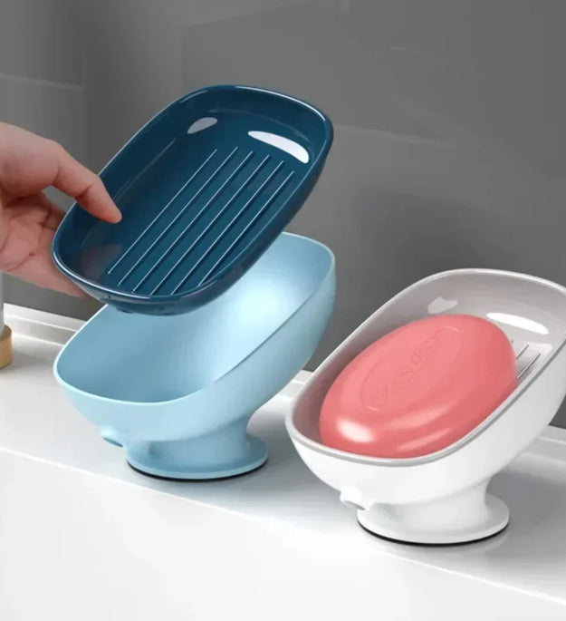 Super Suction Cup Soap Dish with drain water For Bathroom Soap Holder Kithcen Sponge Holder Soap container Bathroom Supplies2025